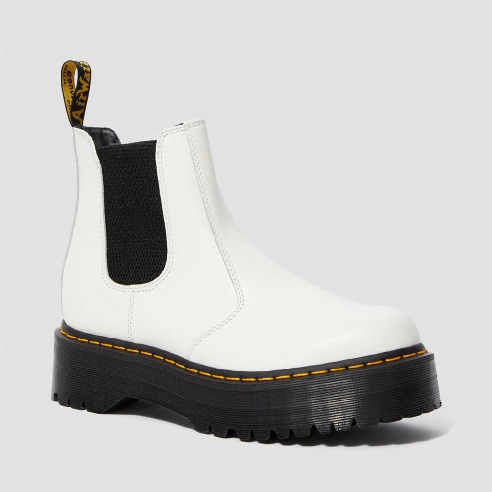 White Double Platform Dr. Martens